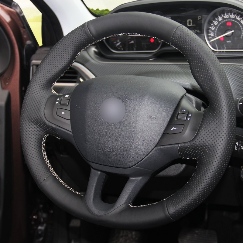 Loncky Auto Custom Fit OEM Black Genuine Leather Steering Wheel Cover